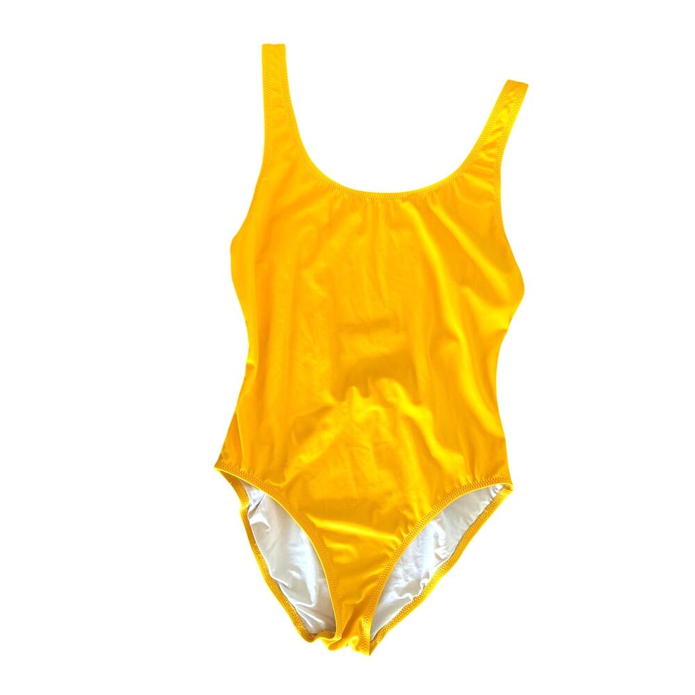 Solid & Striped Anne-Marie One Piece Swimsuit in Yellow Gold Size Medium